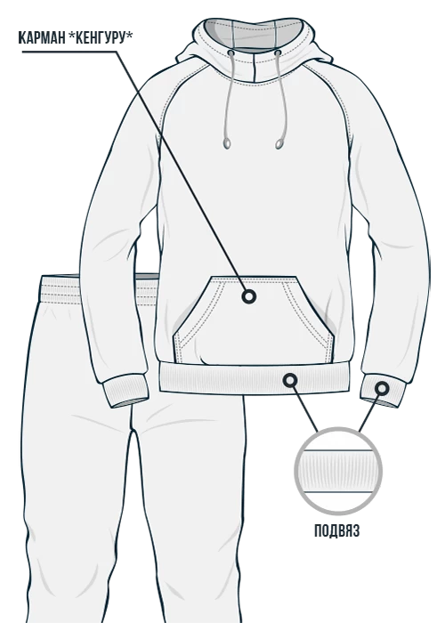 Спортивный костюм Худи мужские TS-A06